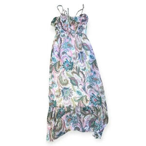 JULIE'S CLOSET Rare-2-Find Summer Must Multicolor Floral Ruffle Long Sundress S